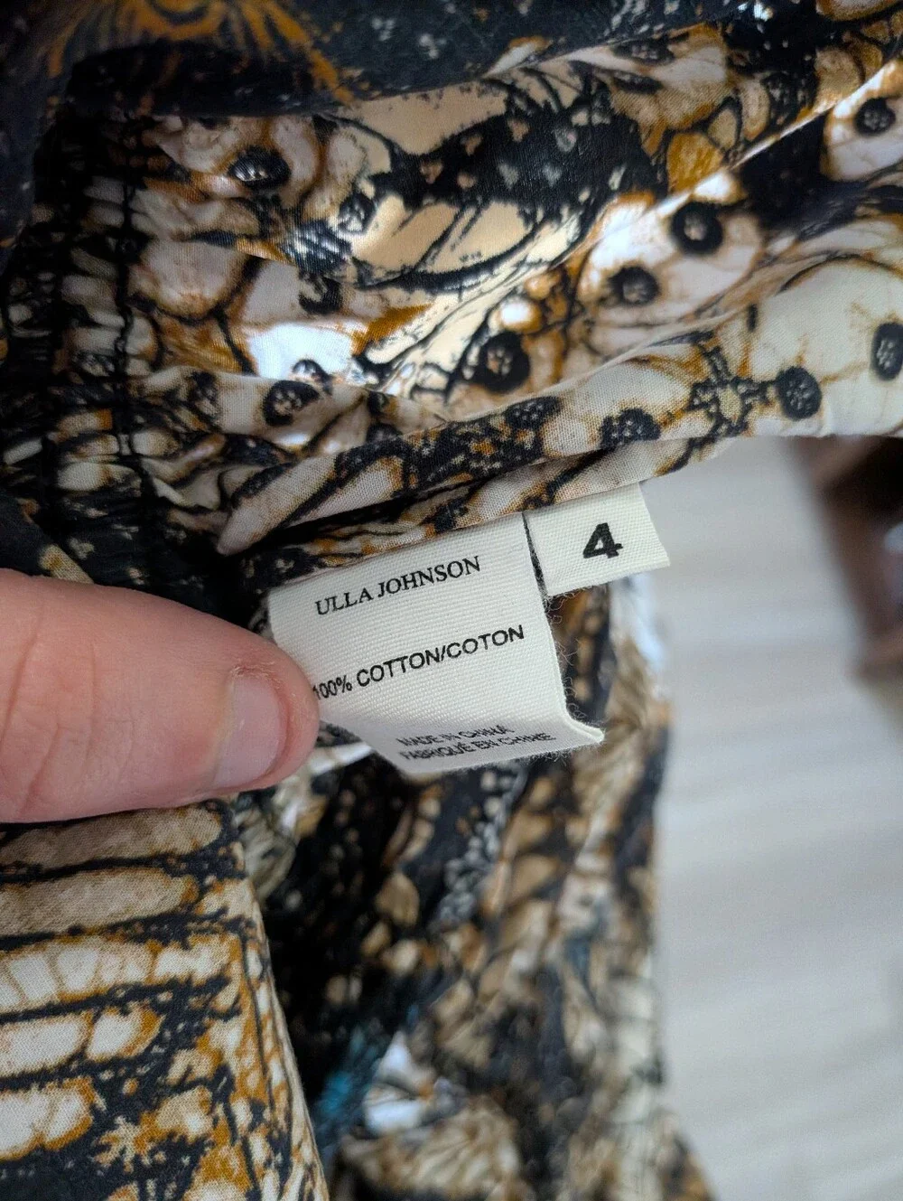 NWOT Ulla Johnson Ruffle Long Puff-Sleeve Kalila Cotton Blouse